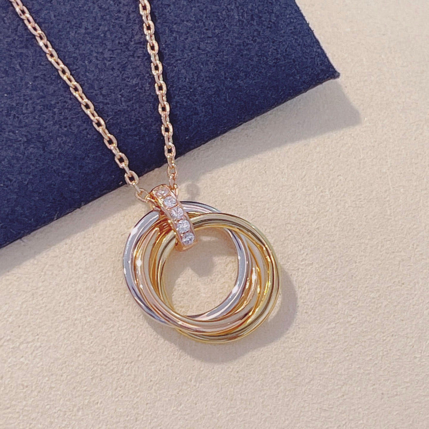CARTIER TRINITY NECKLACE GOLD DIAMONDS