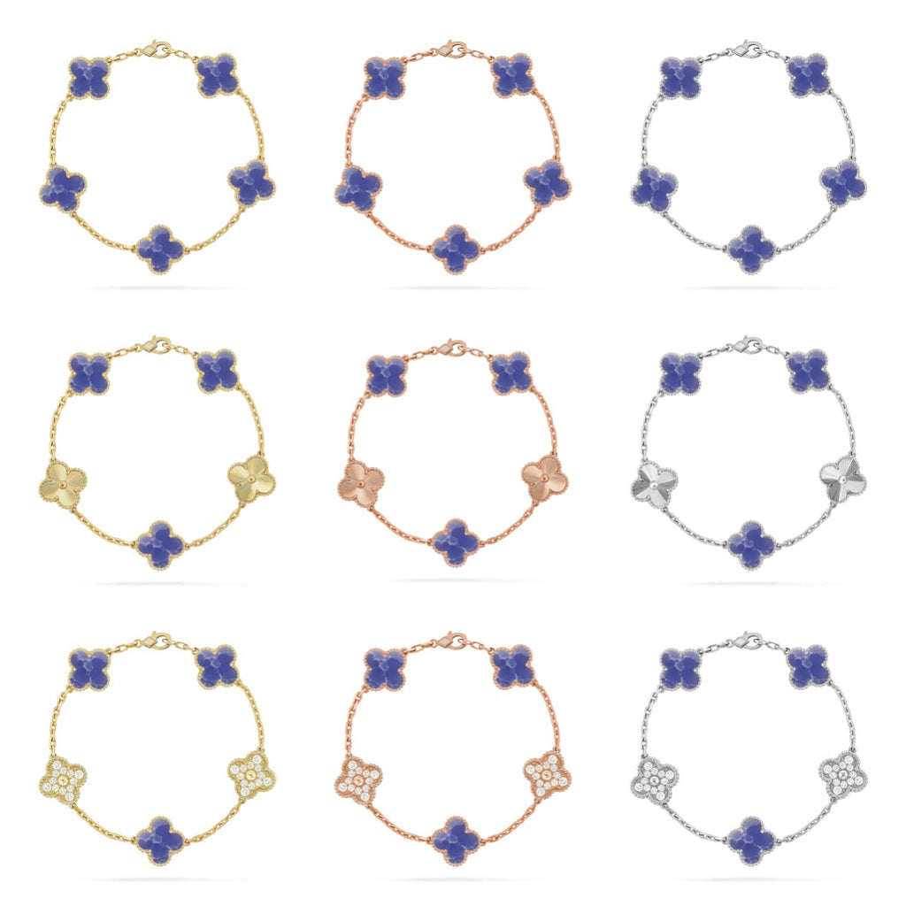 VCA CLOVER 5 MOTIF BLUE VEINS BRACELET COLLECTION