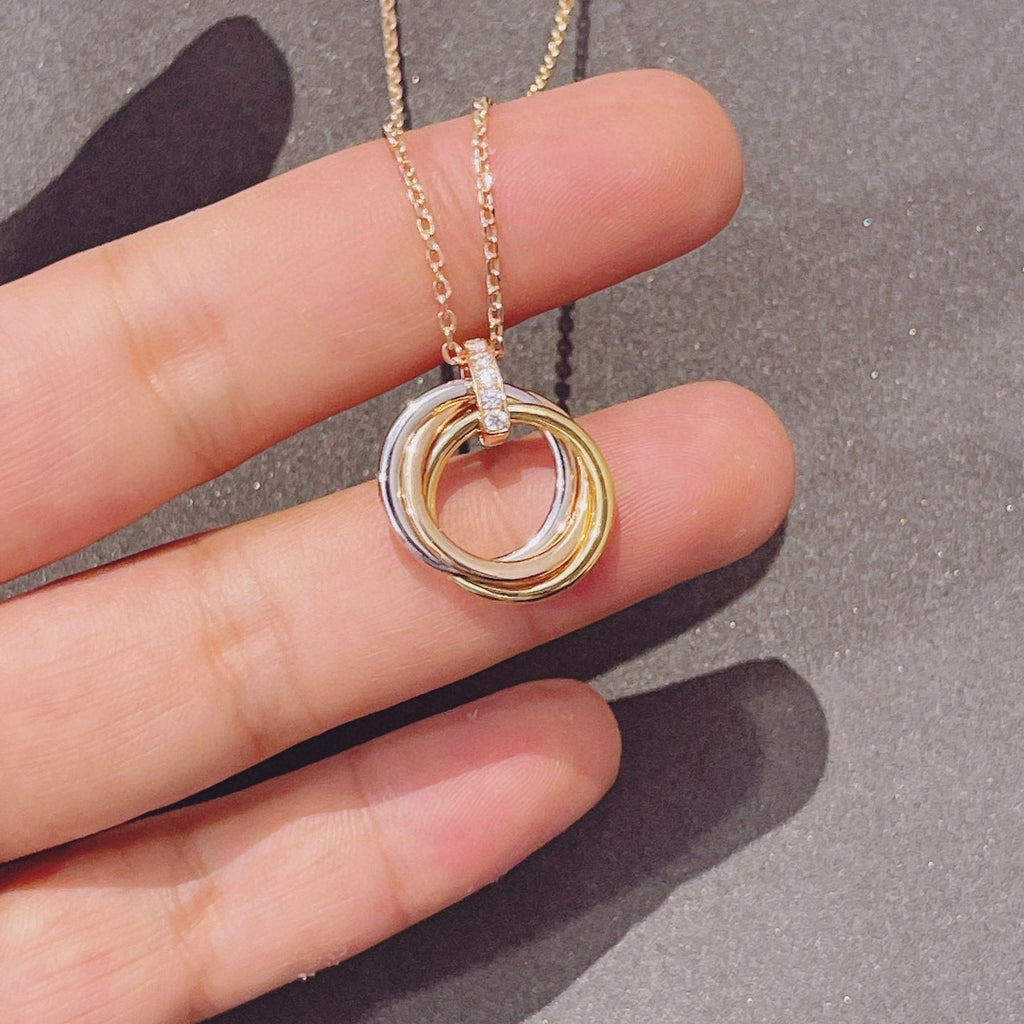 CARTIER TRINITY NECKLACE GOLD DIAMONDS