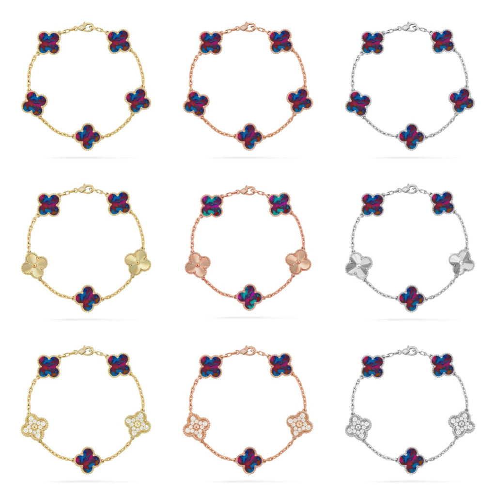 VCA CLOVER 5 MOTIF COLOR GEMSTONES BRACELET COLLECTION