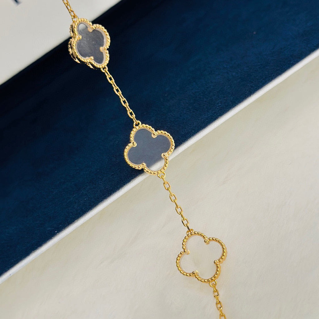 VCA CLOVER 5 MOTIF ROCK CRYSTAL BRACELET