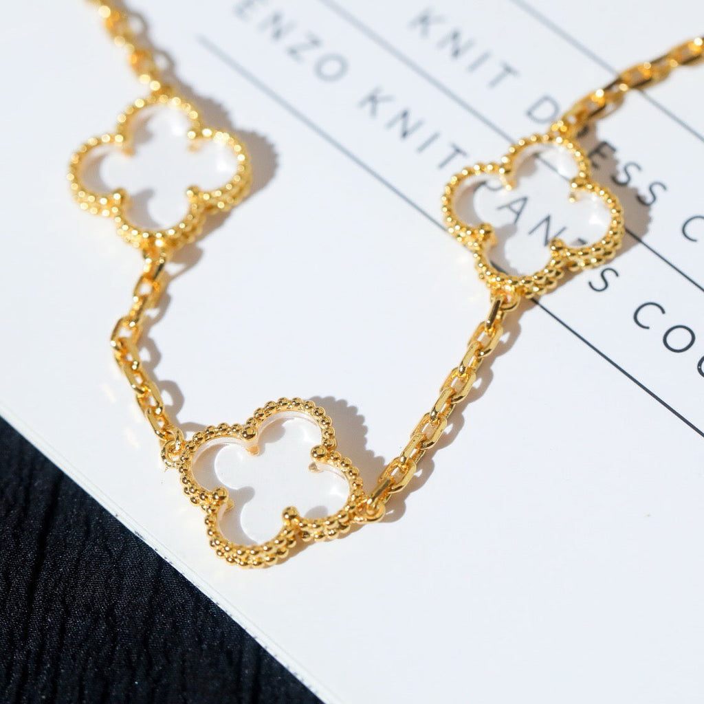 VCA CLOVER 5 MOTIF ROCK CRYSTAL BRACELET