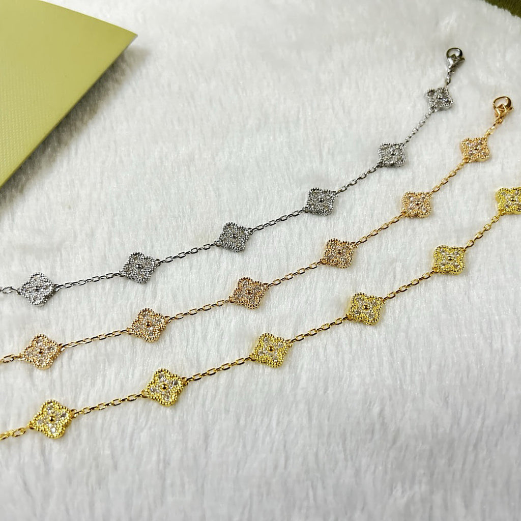 VCA CLOVER 6 MOTIF DIAMOND BRACELET