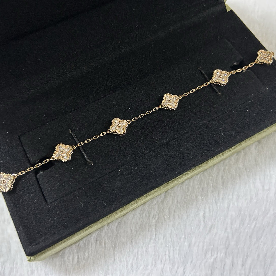 VCA CLOVER 6 MOTIF DIAMOND BRACELET
