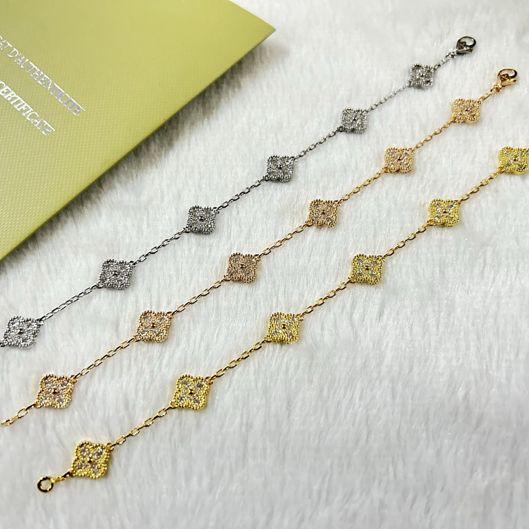 VCA CLOVER 6 MOTIF DIAMOND BRACELET