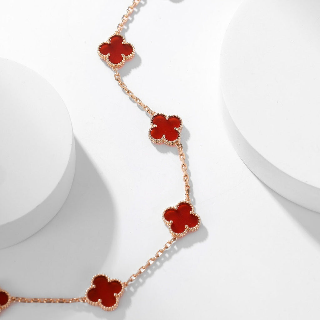 VCA CLOVER 10 MOTIFS CARNELIAN NECKLACE