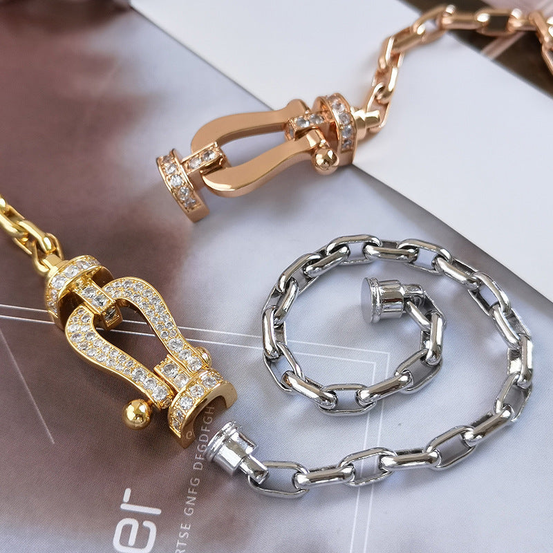 FRED FORCE LARGE HORSESHOE CLASP METAL BRACELET