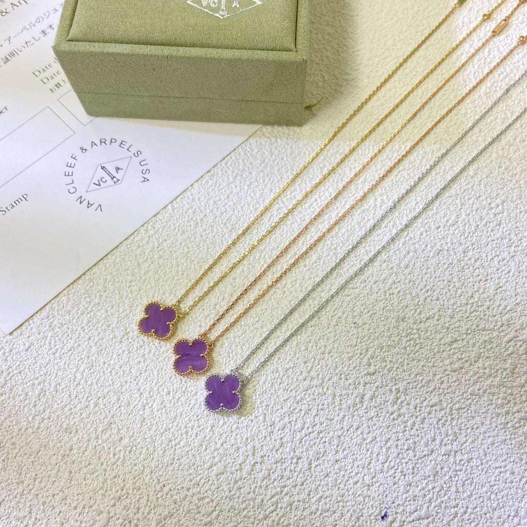 VCA CLOVER 15MM PURPLE VIOLET NECKLACE