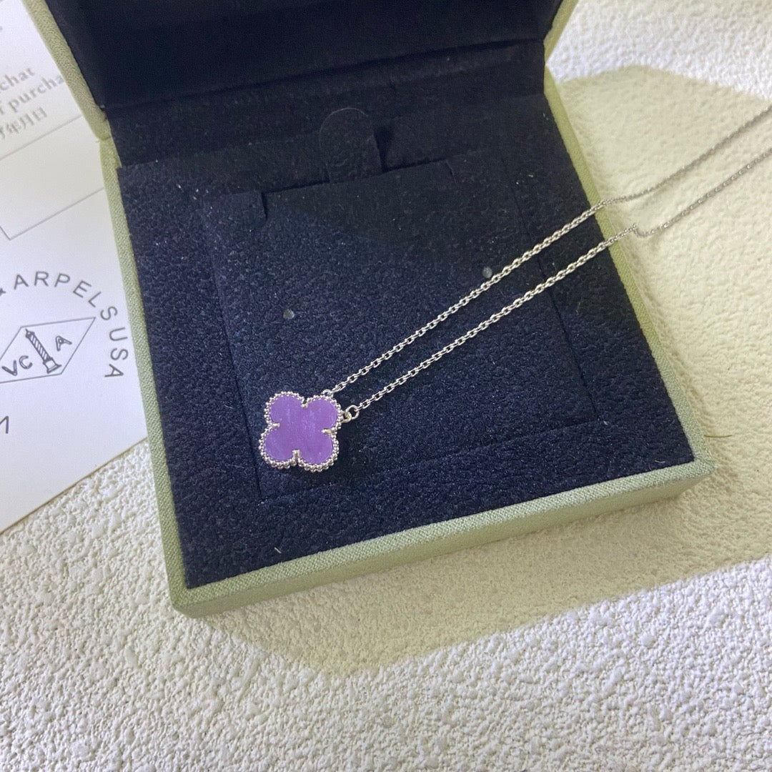 VCA CLOVER 15MM PURPLE VIOLET NECKLACE