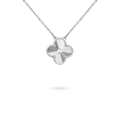 VCA CLOVER 15MM LASER NECKLACE SILVER