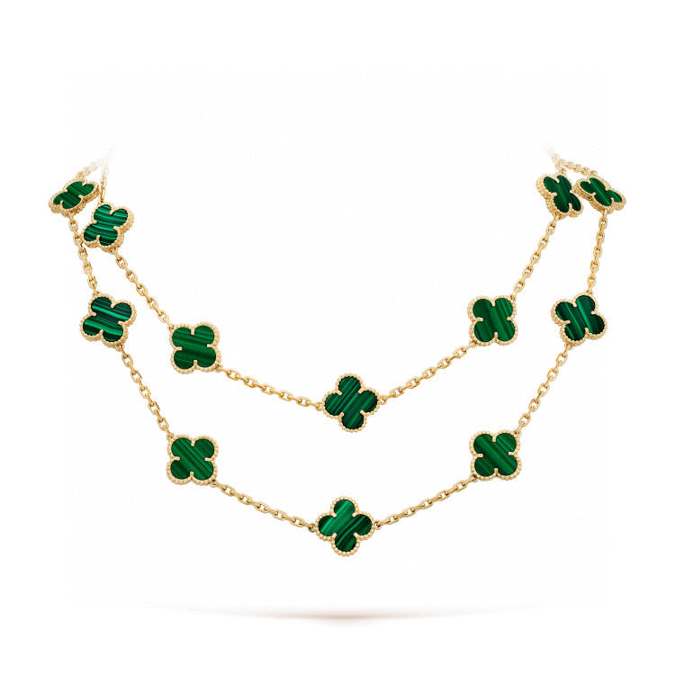 VCA CLOVER 20 MOTIFS MALACHITE GOLD