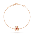 VCA FRIVOLE GOLD FLOWER PINK MALACHITE BRACELET