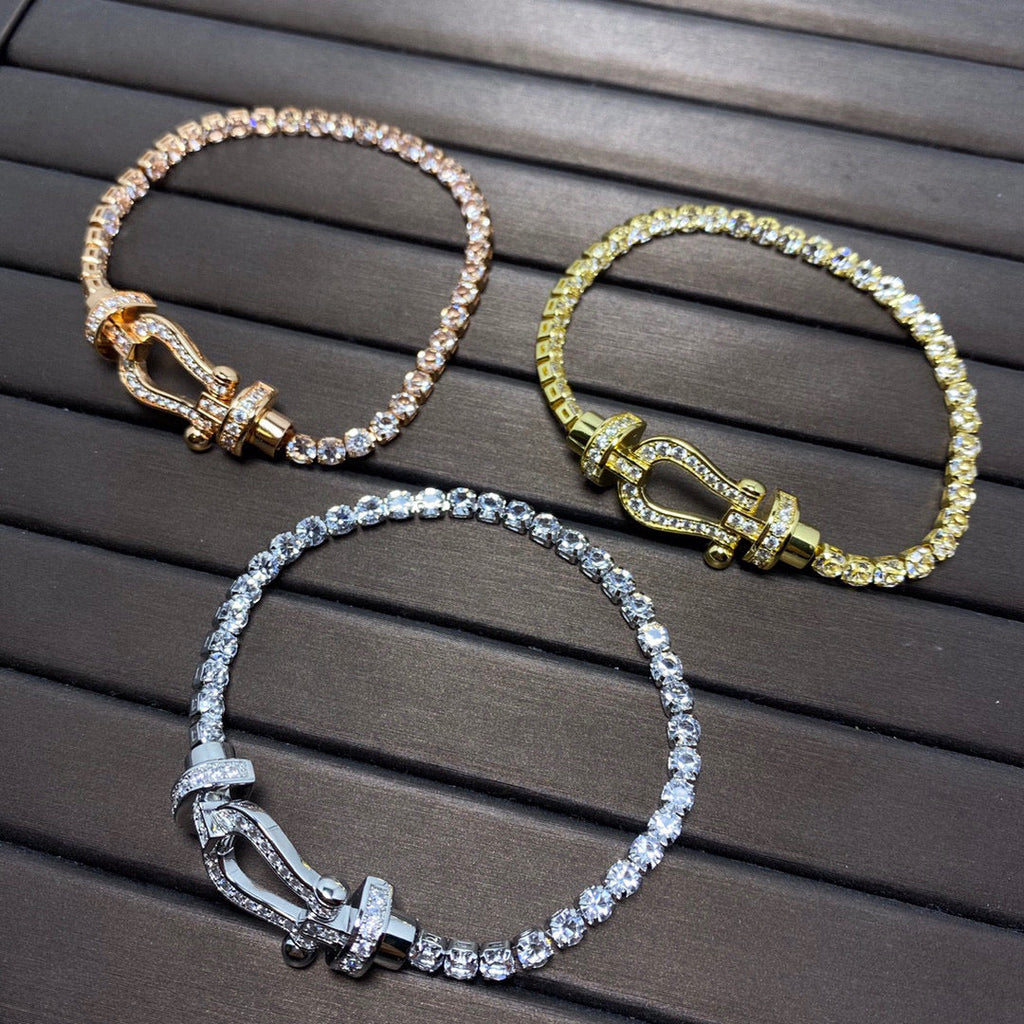 FRED FORCE HORSESHOE DIAMOND TENNIS BRACELET
