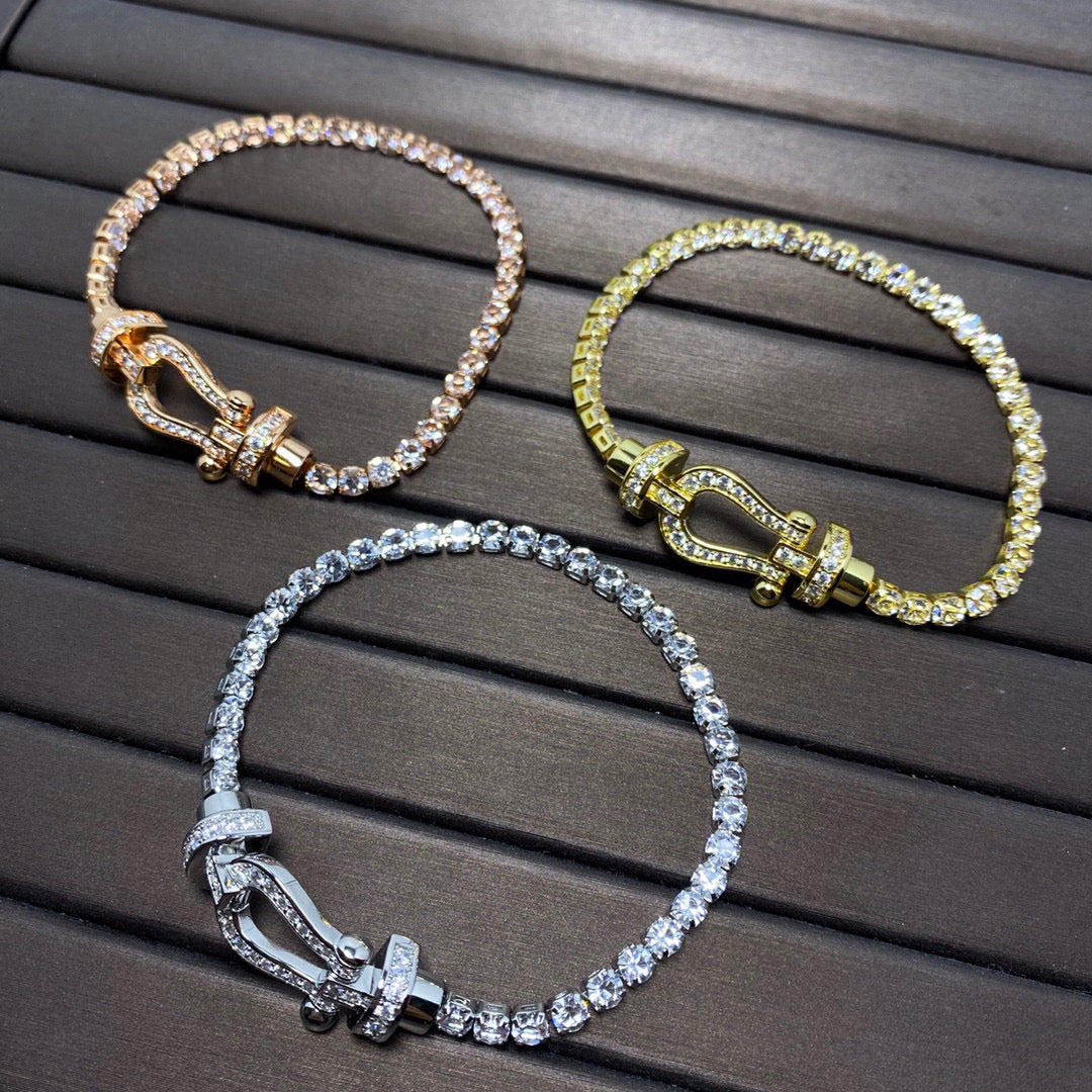 FRED FORCE HORSESHOE DIAMOND TENNIS BRACELET
