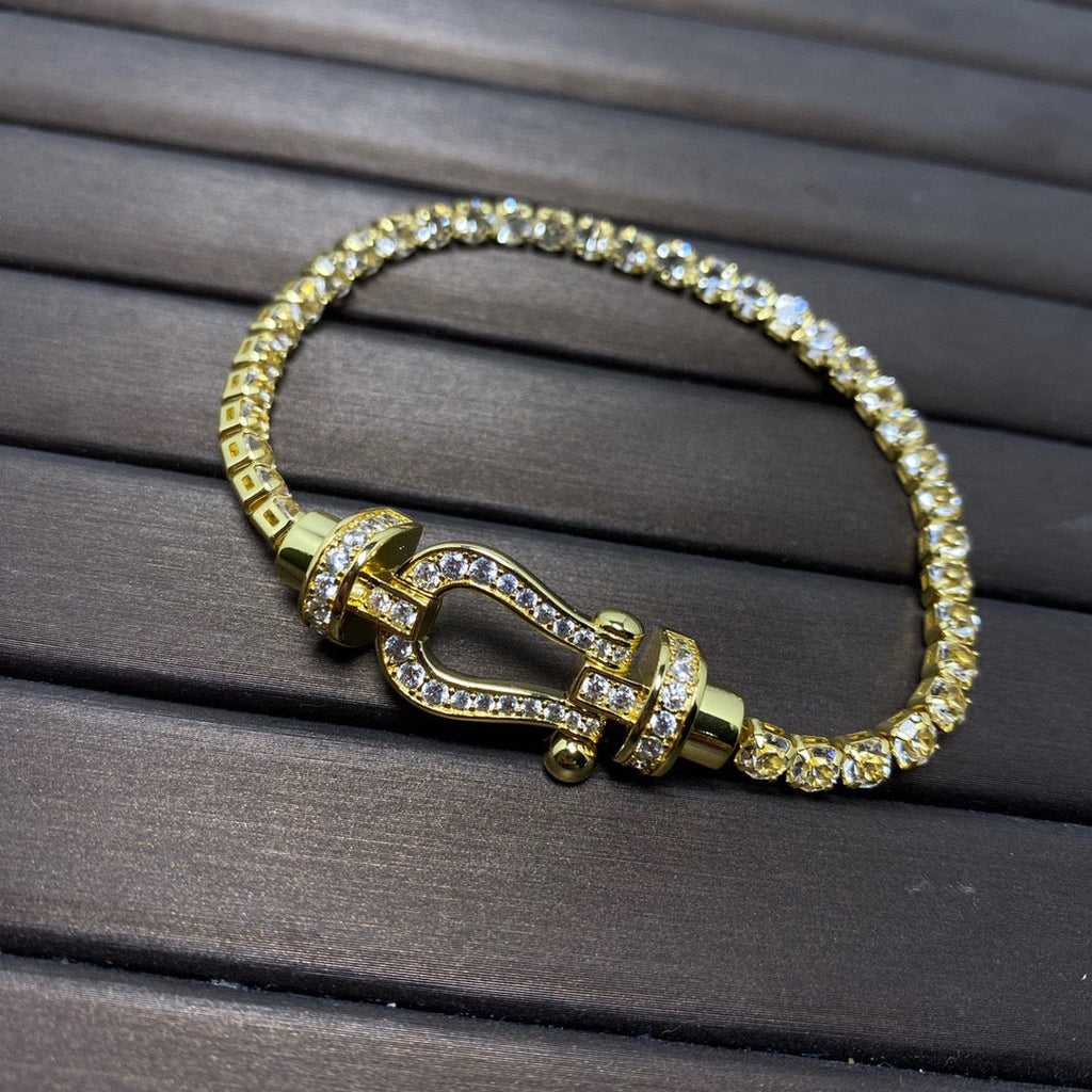 FRED FORCE HORSESHOE DIAMOND TENNIS BRACELET