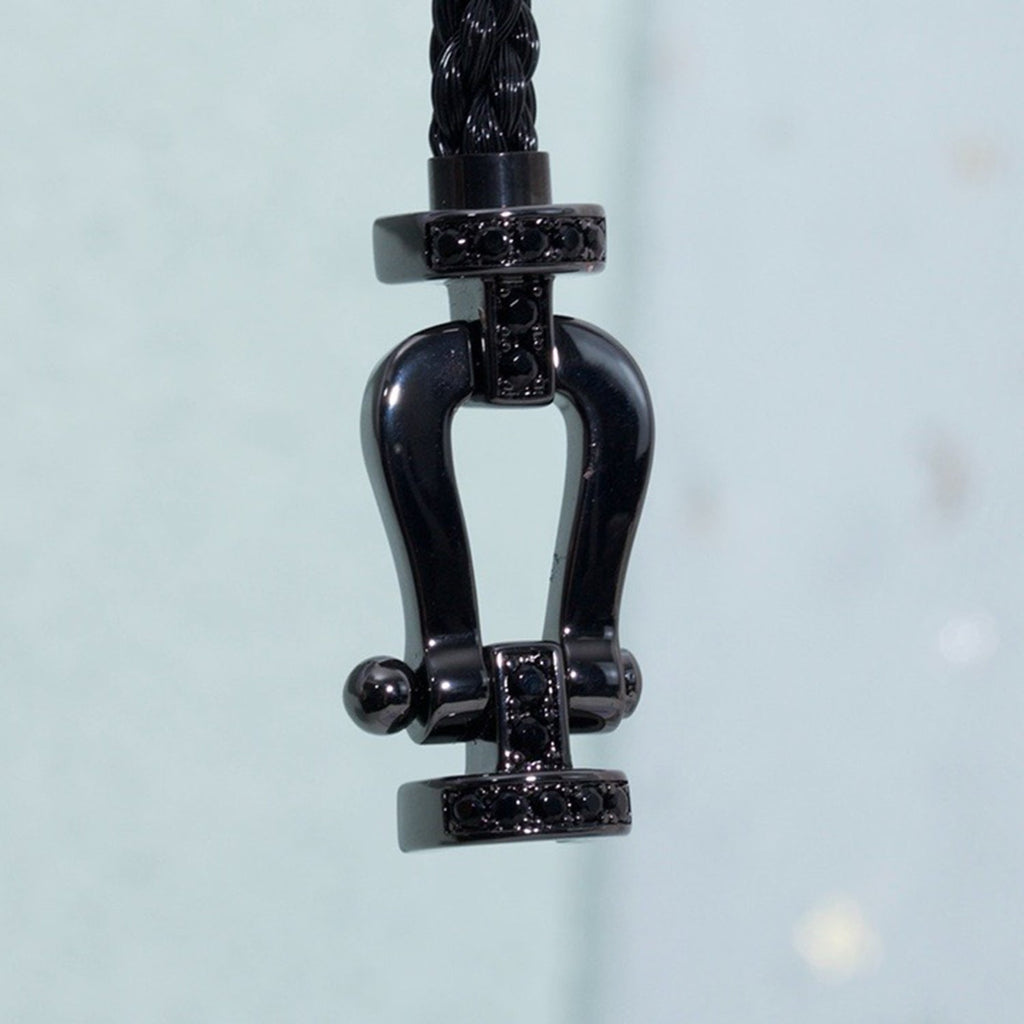 FRED FORCE LARGE SERIES HORSESHOE BLACK SAMURAI BRACELET