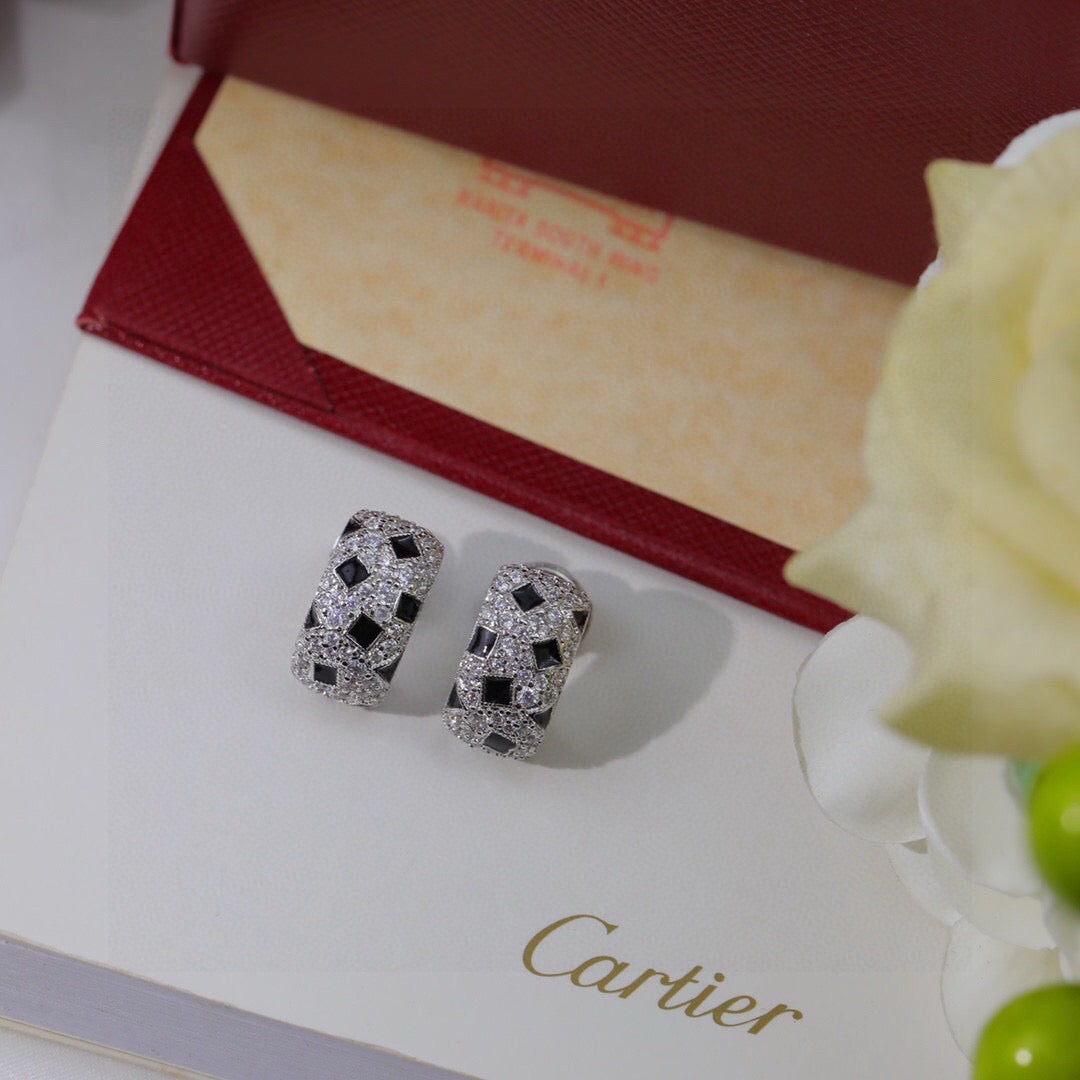 CARTIER PANTHERE EARRINGS DIAMONDS