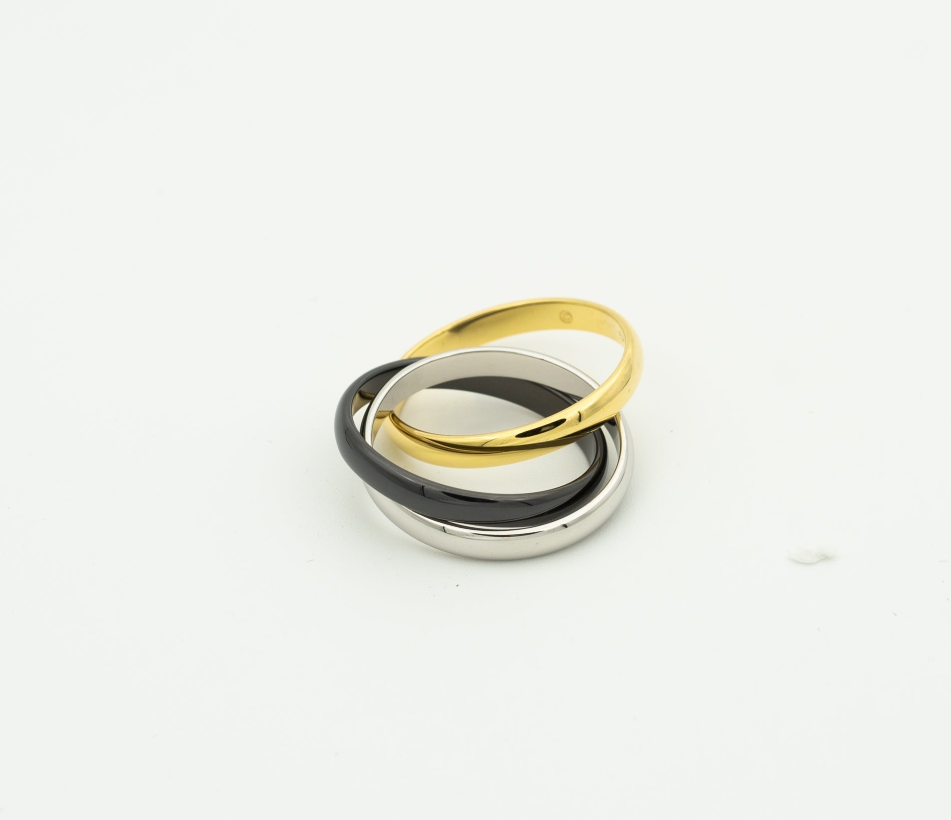CARTIER TRINITY RING BLACK GOLD SILVER
