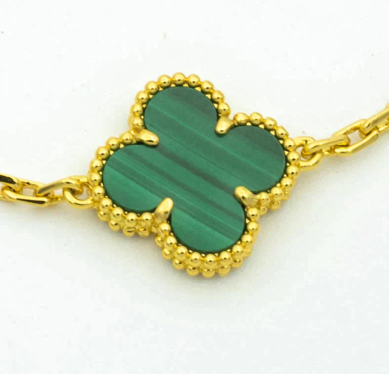 VCA CLOVER 5 MOTIF MALACHITE BRACELET COLLECTION