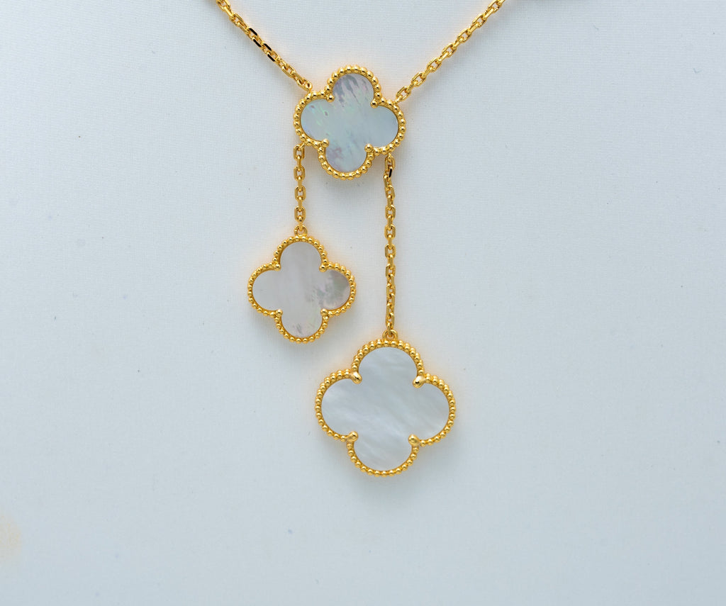 VCA CLOVER MOTHER OF PEARL NECKLACE 6 MOTIF