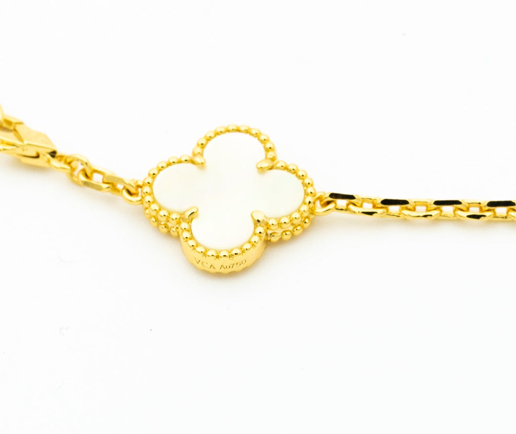 VCA CLOVER BRACELET 5 MOTIFS ONYX MOP