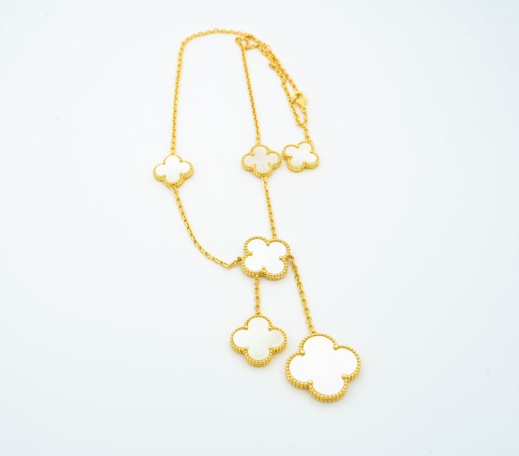 VCA CLOVER MOTHER OF PEARL NECKLACE 6 MOTIF