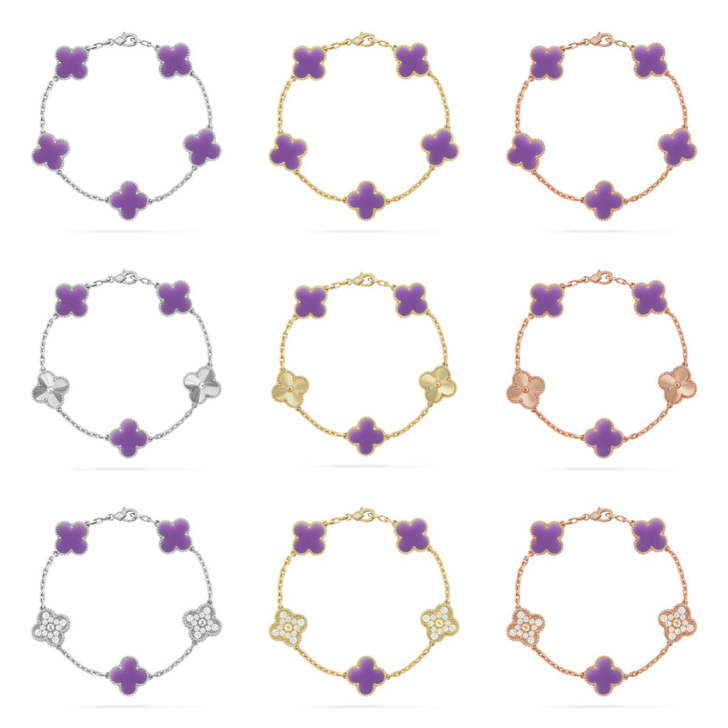 VCA CLOVER 5 MOTIF LIGHT PURPLE BRACELET COLLECTION