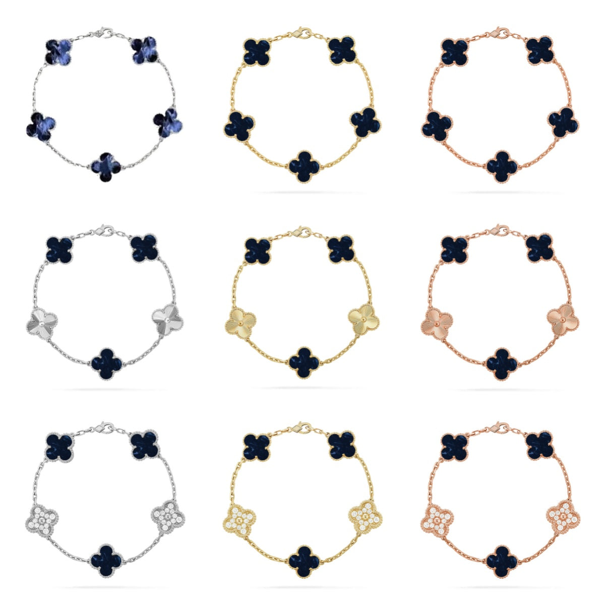 VCA CLOVER 5 MOTIF PIETERSITE BRACELET COLLECTION