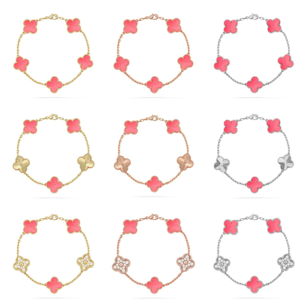 VCA CLOVER 5 MOTIFS PINK MOP BRACELET COLLECTION