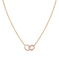 CARTIER LOVE NECKLACE DOUBLE RING PINK GOLD