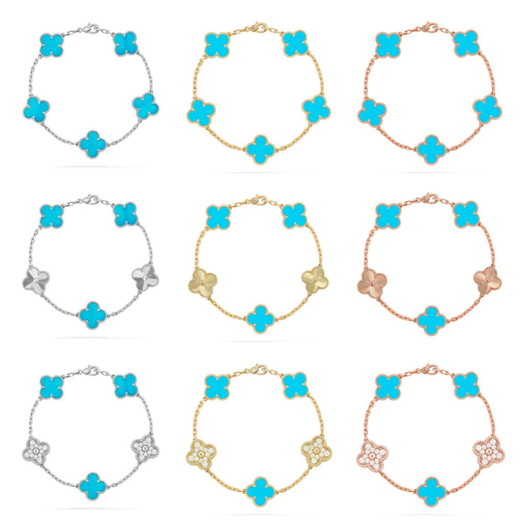 VCA CLOVER 5 MOTIF TURQUOISE BRACELET COLLECTION
