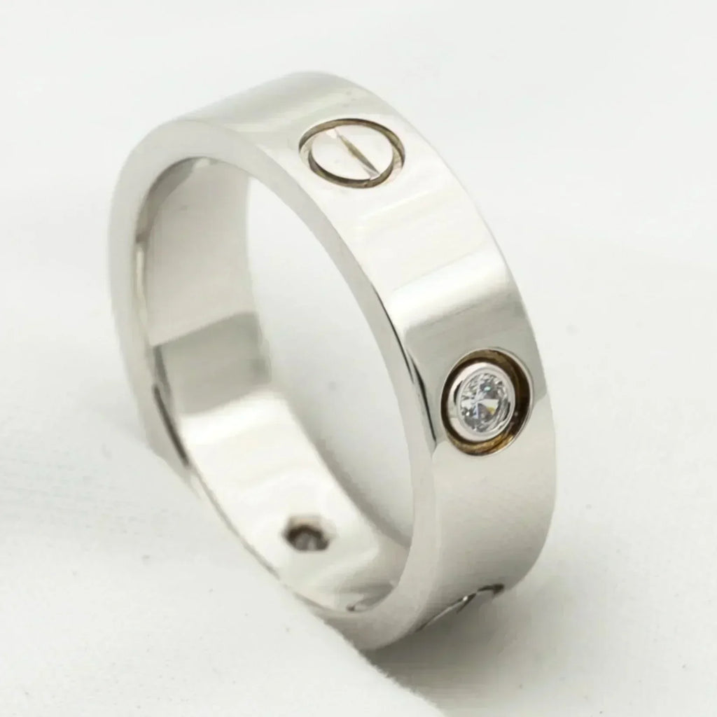 CARTIER LOVE RING 5.5MM 3 DIAMONDS SILVER