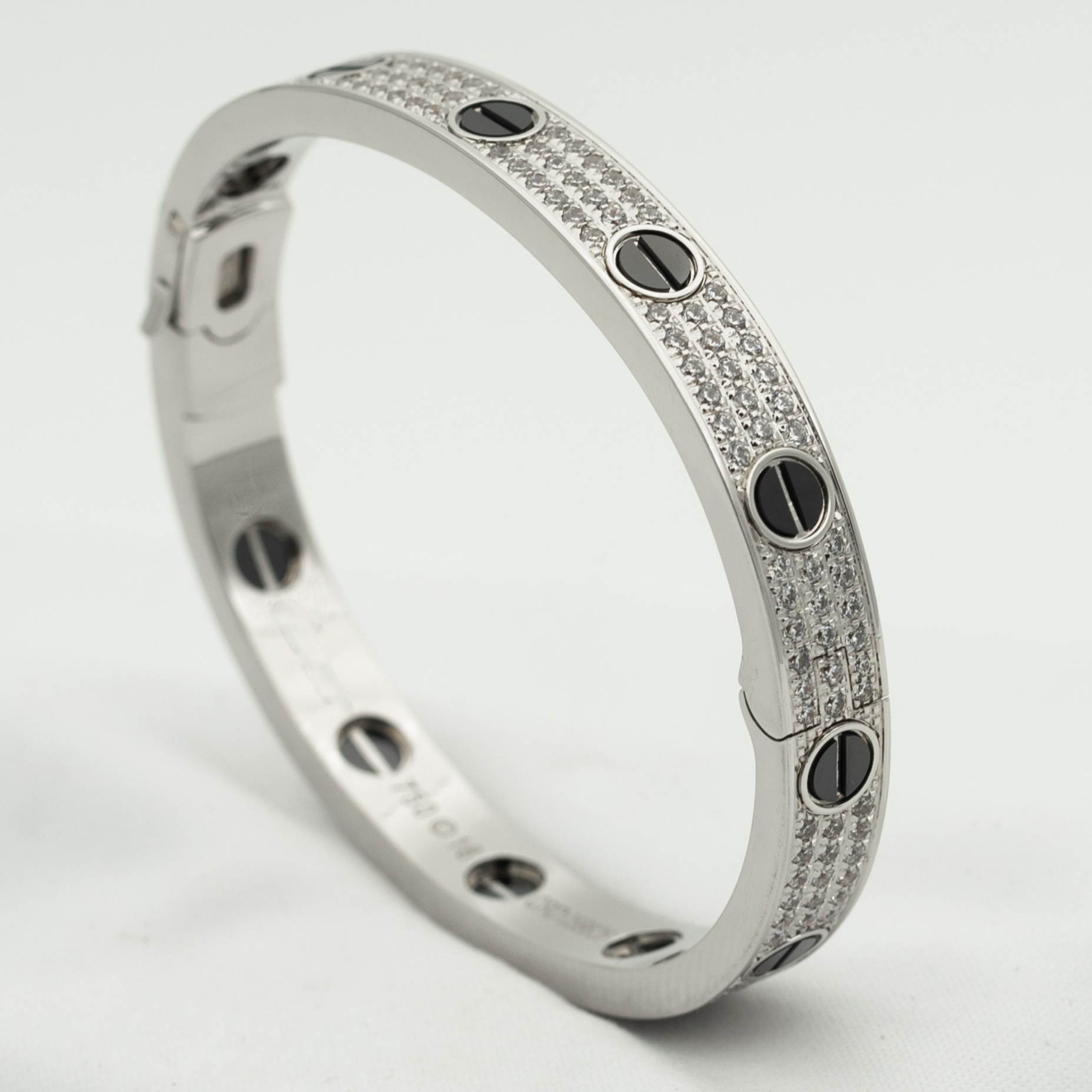 CARTIER LOVE BRACELET 6.1MM DIAMOND-PAVED CERAMIC