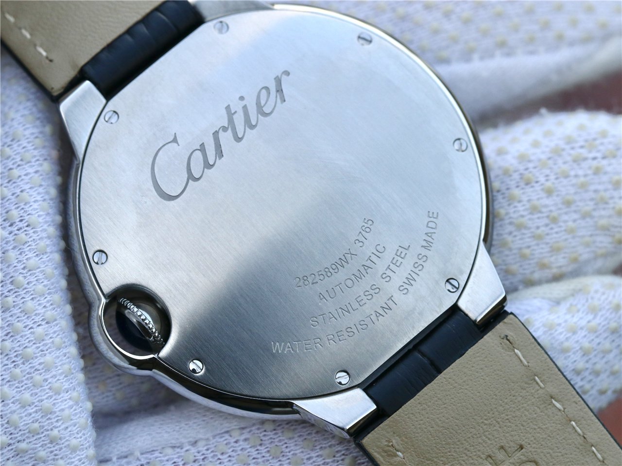 CARTIER BALLON BLEU DATE 42 SILVER DIAL BLACK BRACELET