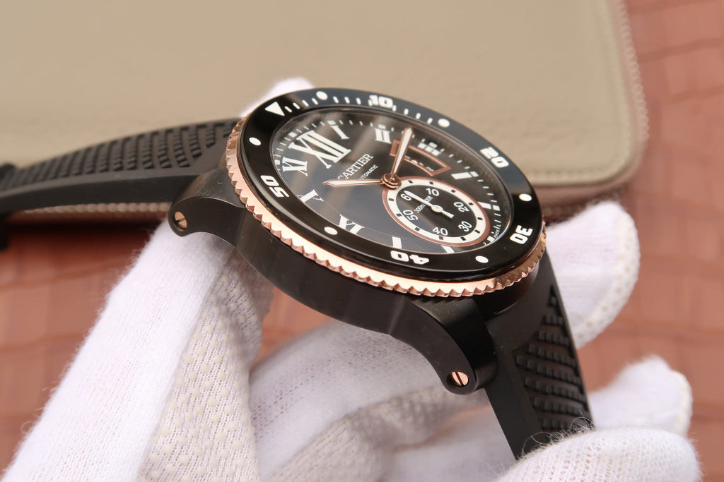 CARTIER CALIBRE DIVER 42 AUTOMATIC BLACK CASE BLACK DIAL