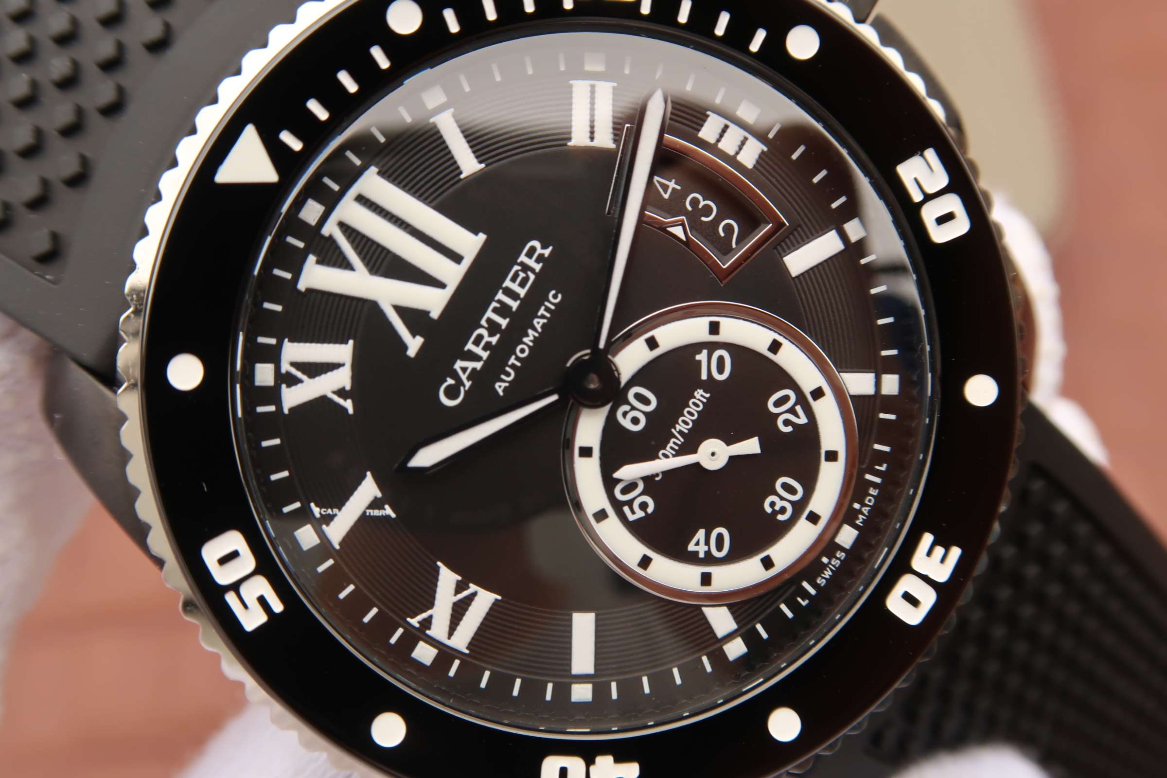 CARTIER CALIBRE DIVER 42 AUTOMATIC BLACK CASE STEEL BEZEL