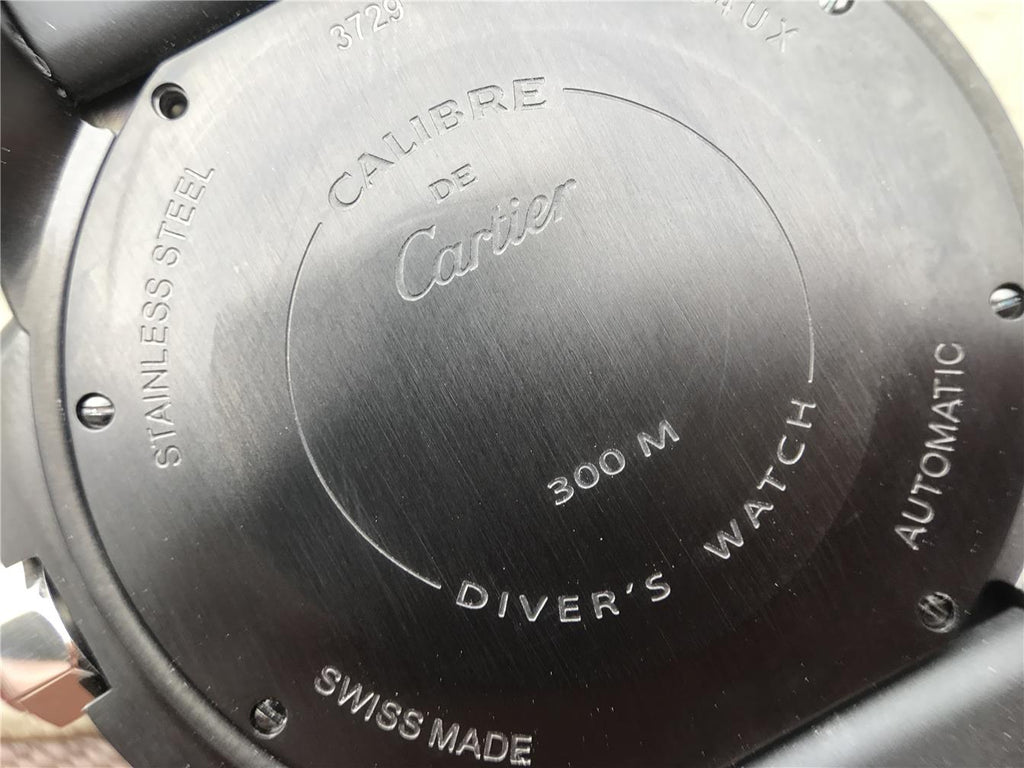 CARTIER CALIBRE DIVER 42 AUTOMATIC BLACK CASE STEEL BEZEL