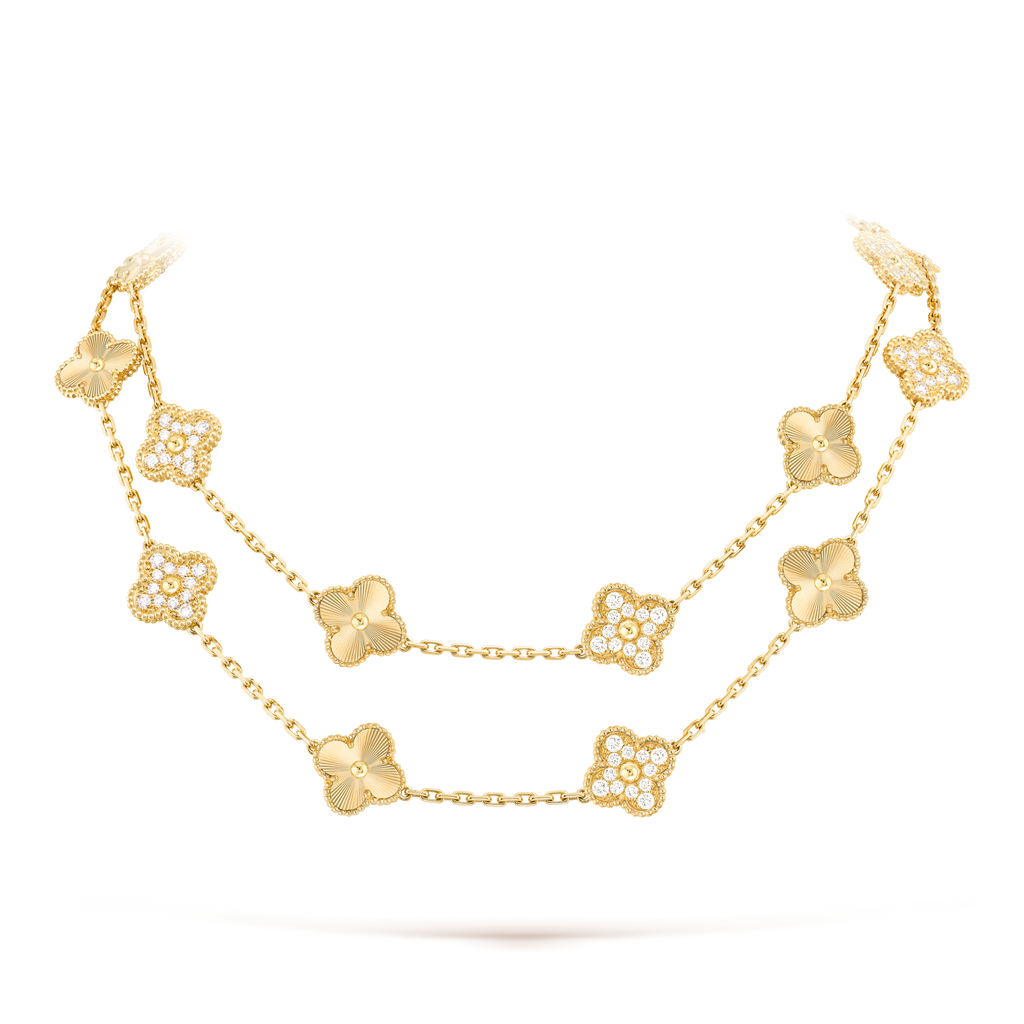 VCA CLOVER 20 MOTIFS LASER DIAMOND NECKLACE