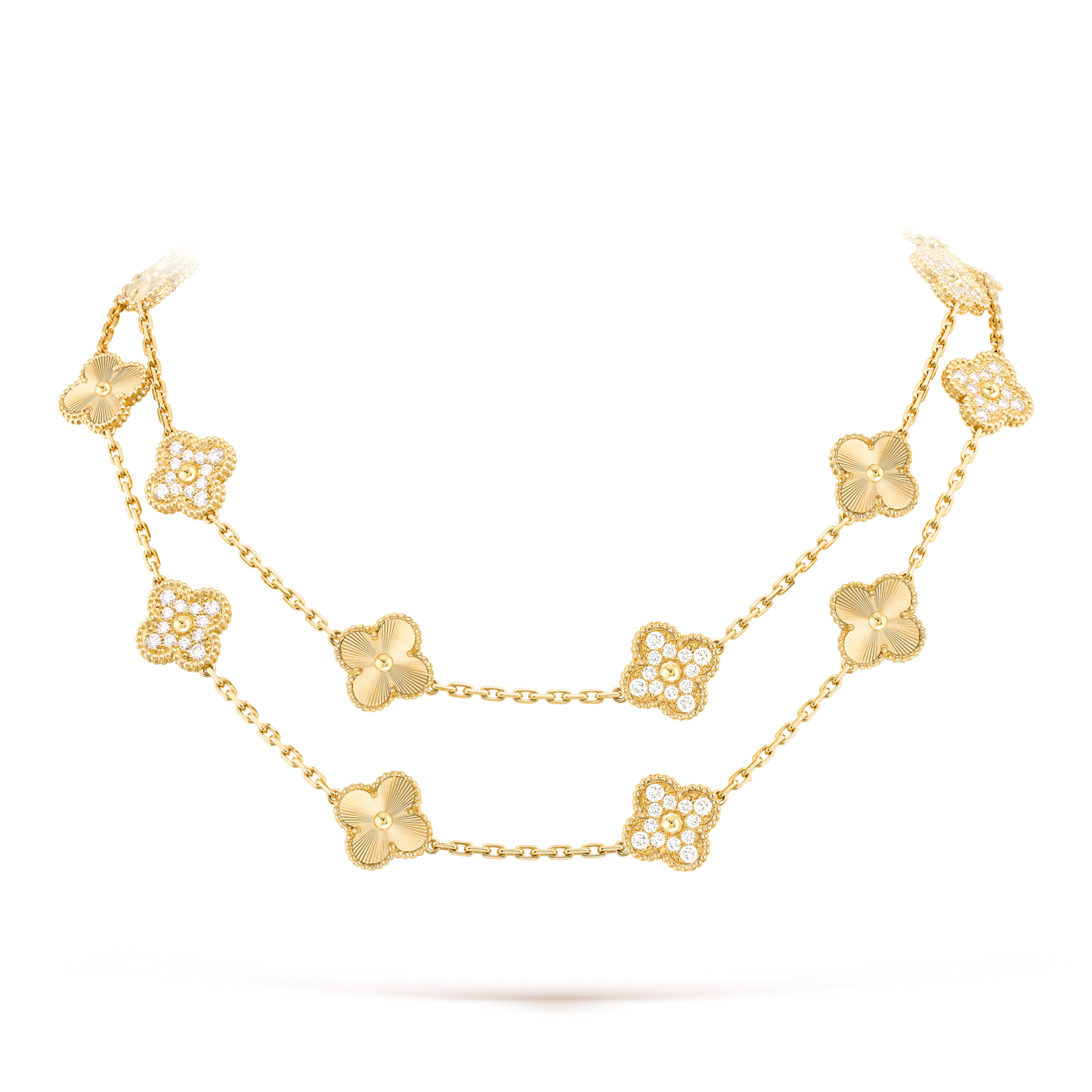 VCA CLOVER 20 MOTIFS LASER DIAMOND NECKLACE