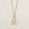 HERMES AMULETTE PEDANT ROSE GOLD NECKLACE