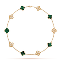 VCA CLOVER 10 MOTIFS MALACHITE DIAMOND NECKLACE