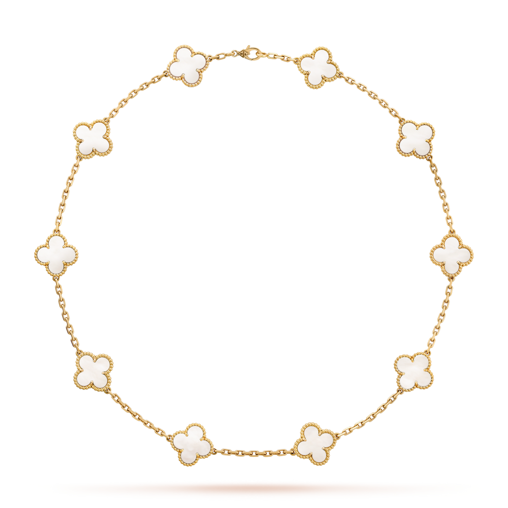 VCA CLOVER 10 MOTIFS WHITE MOTHER OF PEARL NECKLACE