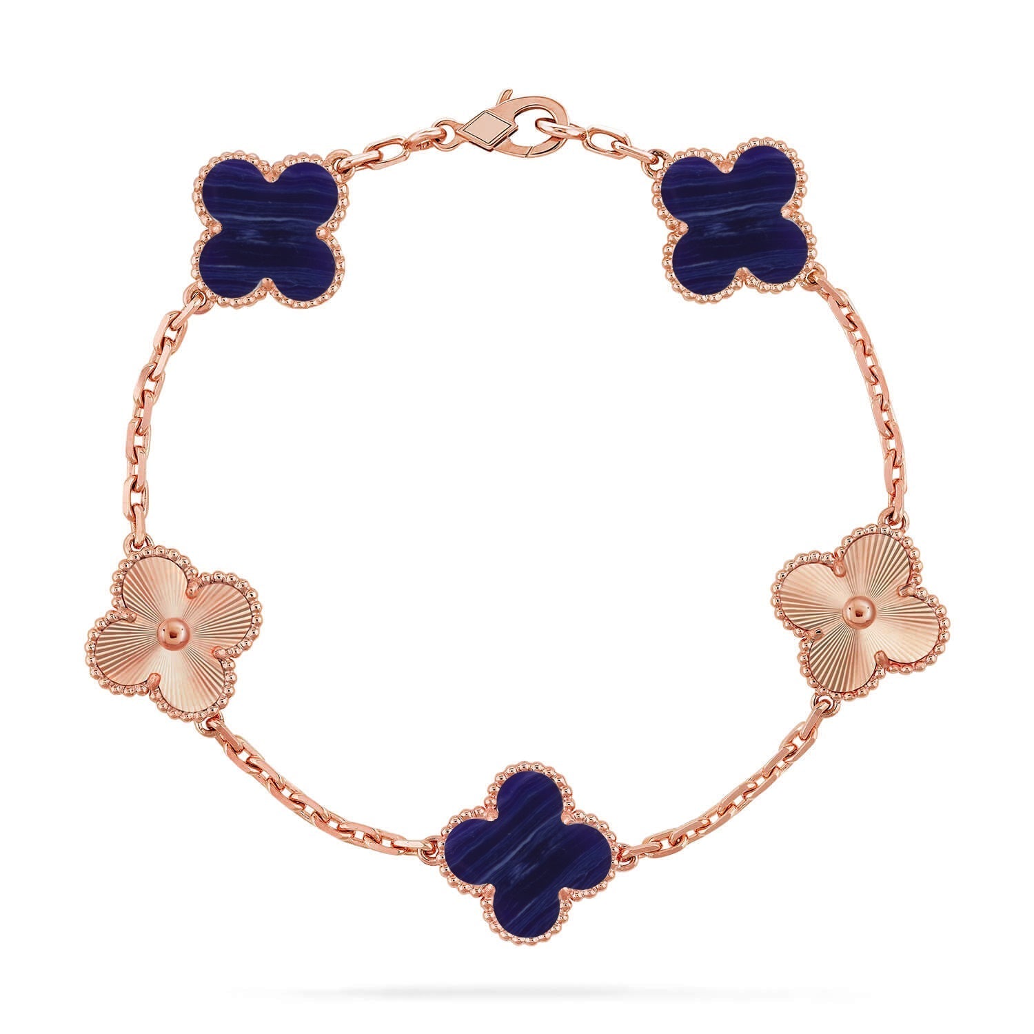 VCA CLOVER 5 MOTIF PURPLE STRIPES BRACELET COLLECTION
