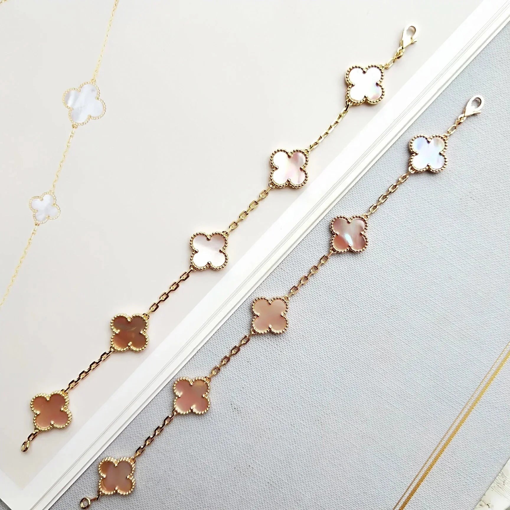 VCA CLOVER 5 MOTIFS PINK MOP BRACELET COLLECTION