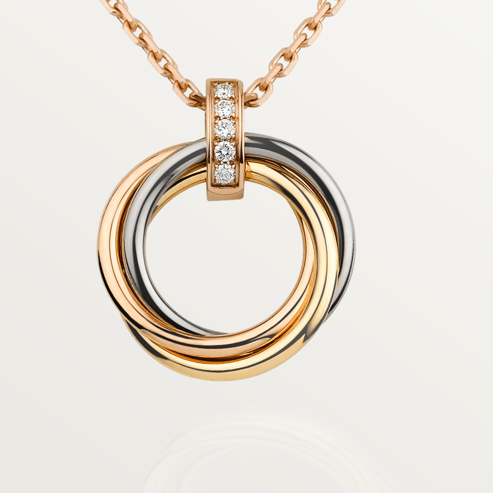 CARTIER TRINITY NECKLACE GOLD DIAMONDS