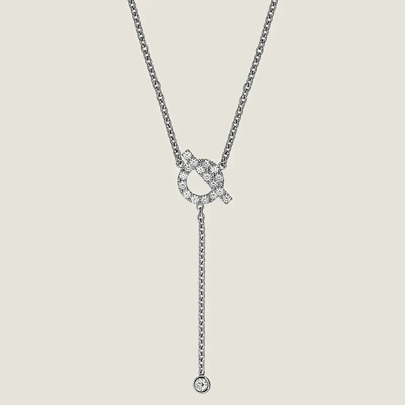HERMES FINESSE SILVER DIAMOND NECKLACE