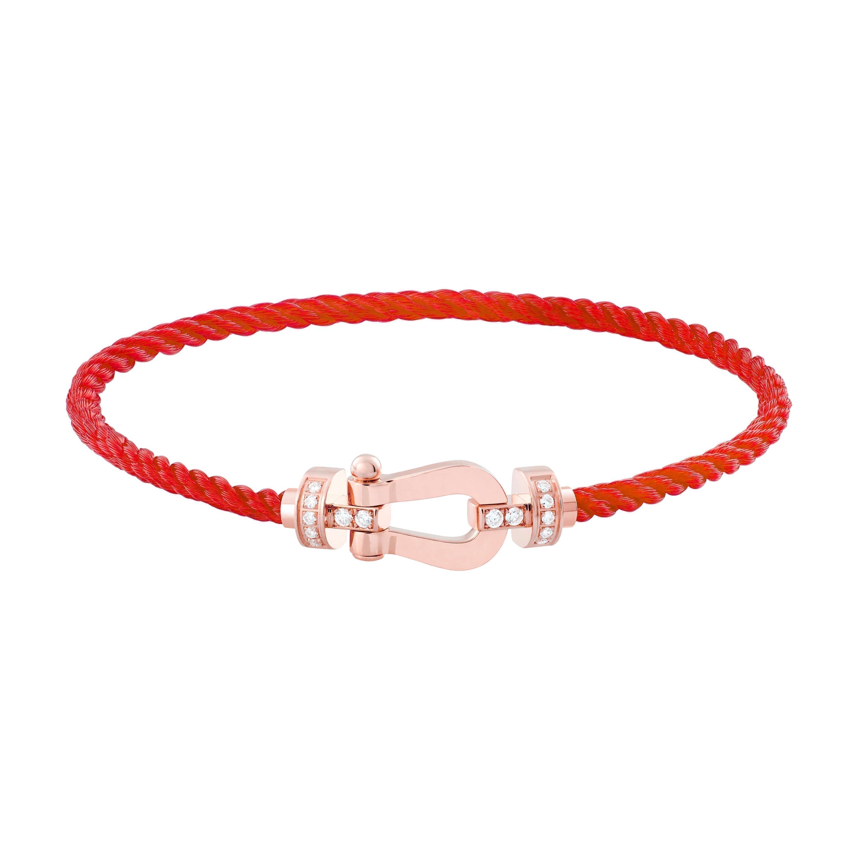 FRED FORCE 10 HALF DIAMOND PINK GOLD RED CORDERI LARGE AND MEDIUM MODEL