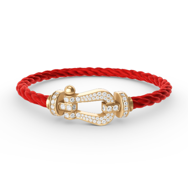 FRED FORCE LARGE HORSESHOE FULL DIAMOND BRACELET GOLD