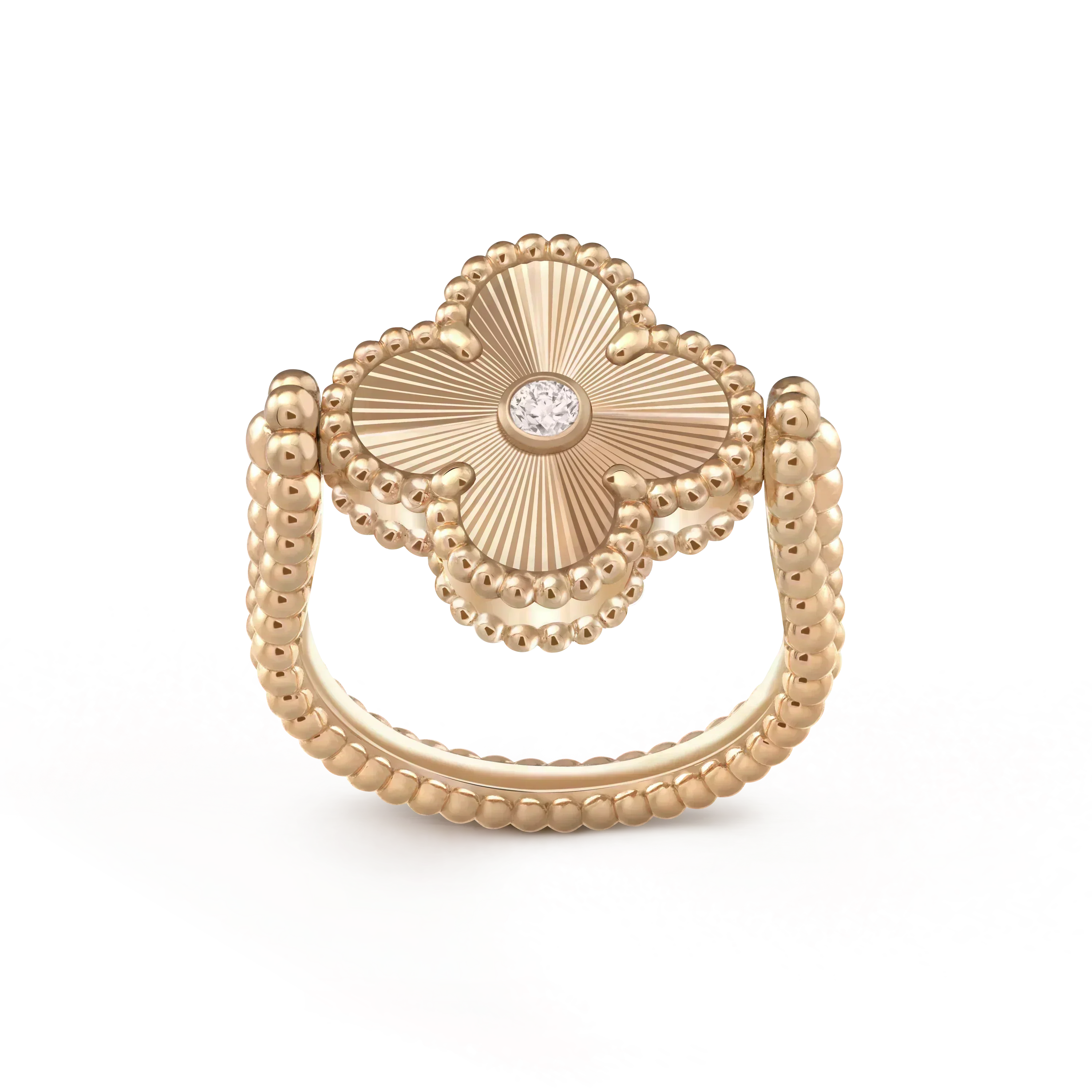 VCA CLOVER RIVERSIBLE ROSE GOLD RING