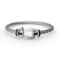 FRED FORCE LARGE HORSESHOE BLACK DIAMOND BRACELET SILVER